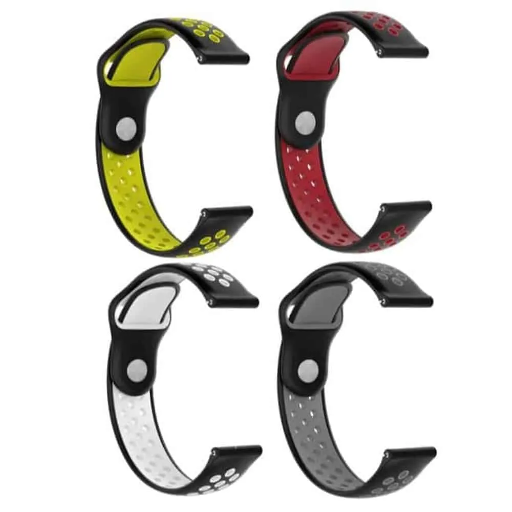 18mm Samsung Gear Sport silicone strap - Navy & white