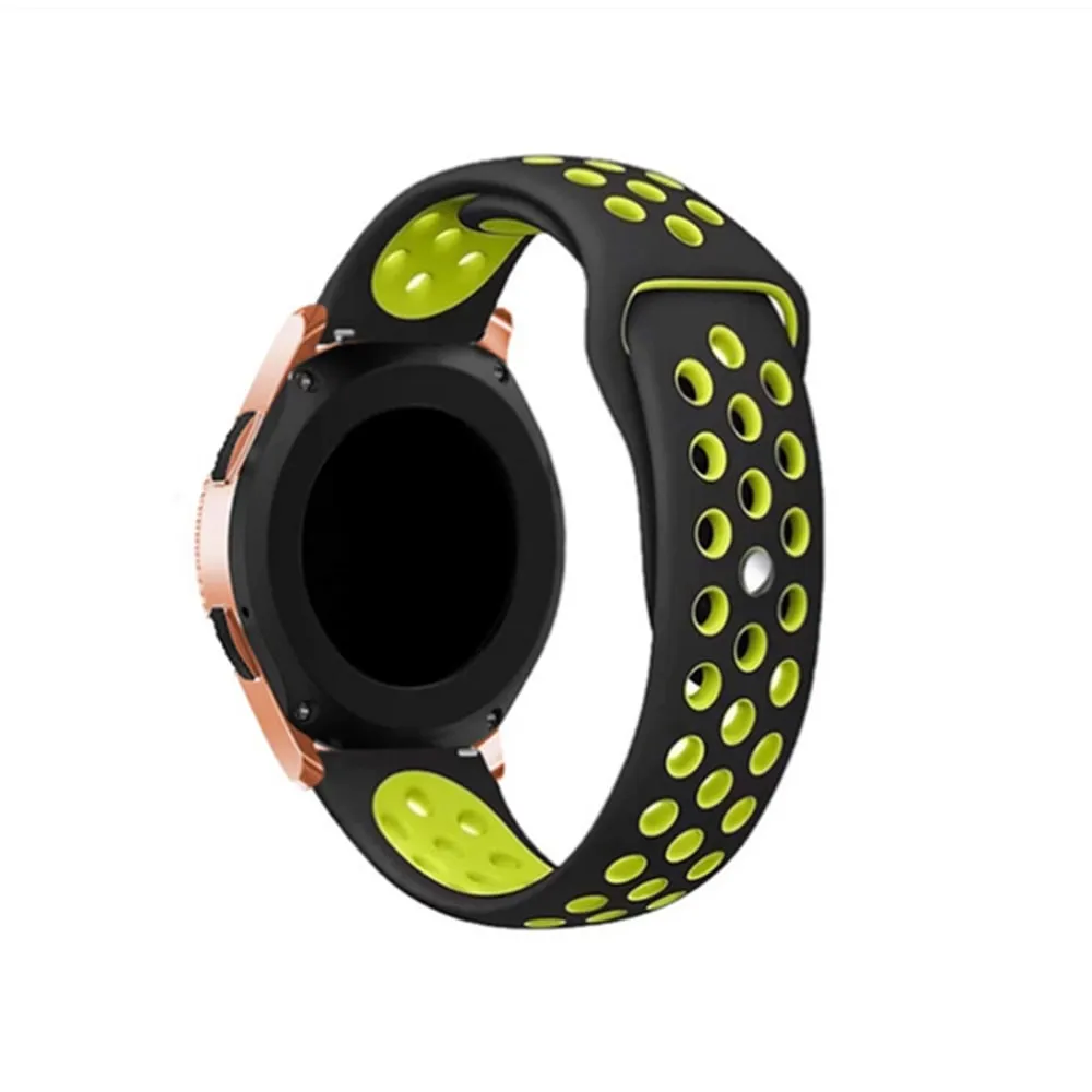 18mm Samsung Gear Sport silicone strap - Navy & white
