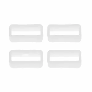 18mm universal watch silicone strap loop keepers - (x4) White