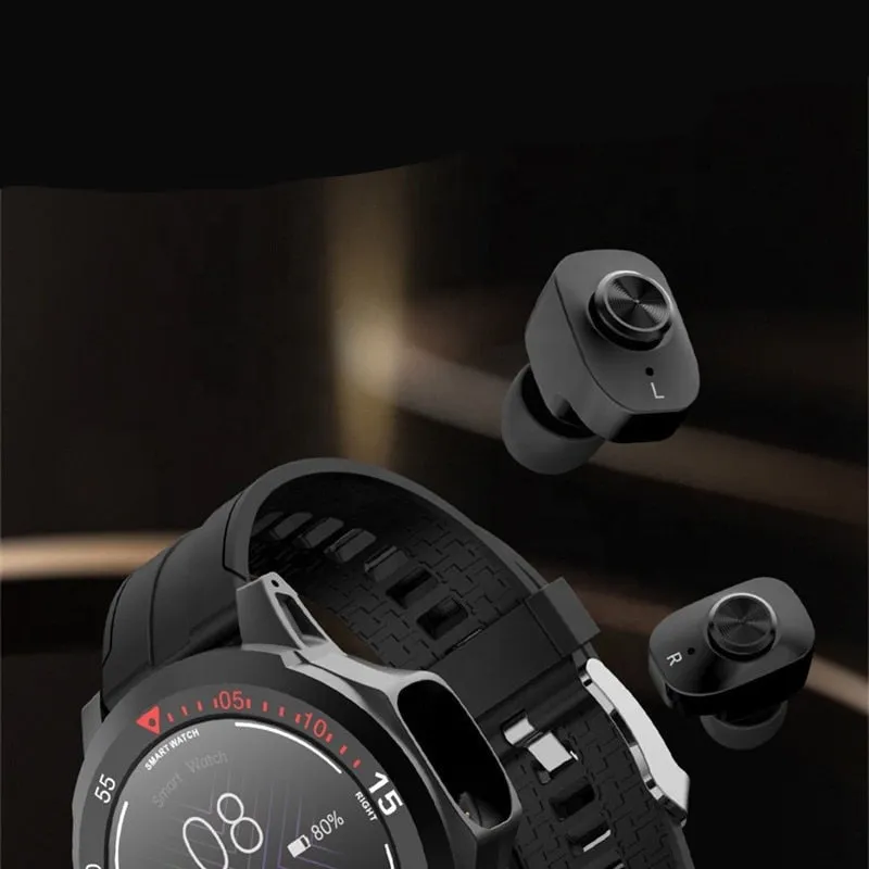 2 in 1 TWS Wireless Bluetooth Headphone Local Music Call Men Women Smartwatch