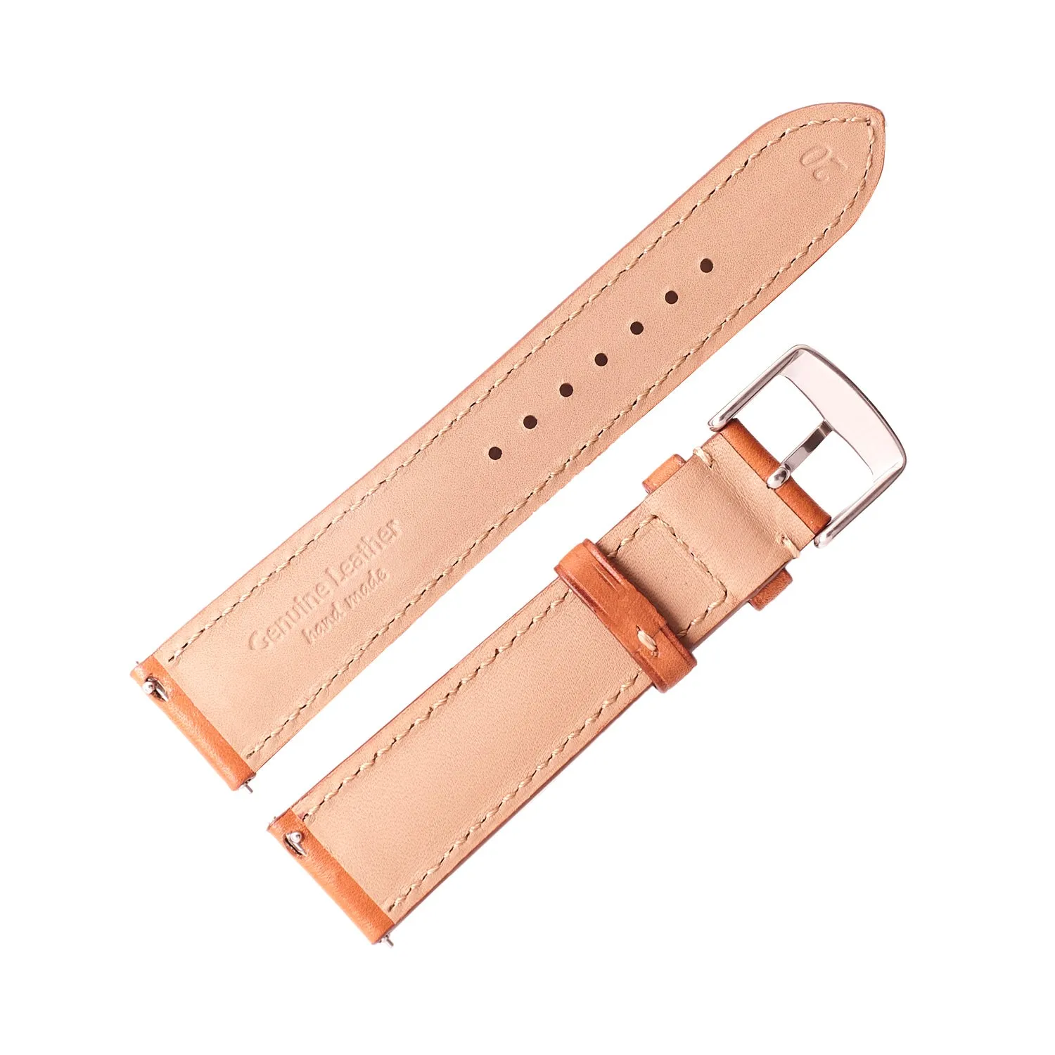 2-Piece Premium Leather Quick Release Watch Strap | Light Brown