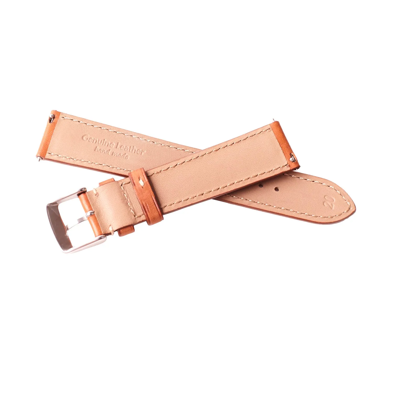 2-Piece Premium Leather Quick Release Watch Strap | Light Brown