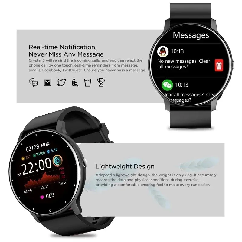 2021 New Fashion Men Smart Watch IP67 Waterproof Bluetooth Call Smartwatches Heart Rate Blood Pressure Monitoring Smartwatch Box