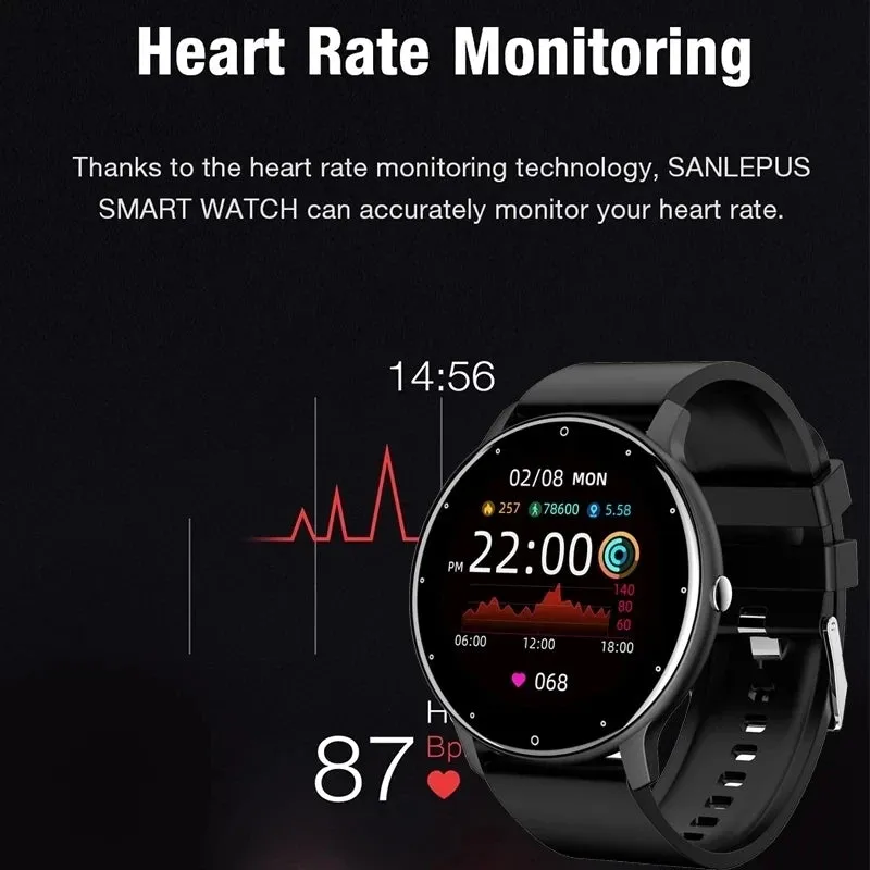 2021 New Fashion Men Smart Watch IP67 Waterproof Bluetooth Call Smartwatches Heart Rate Blood Pressure Monitoring Smartwatch Box