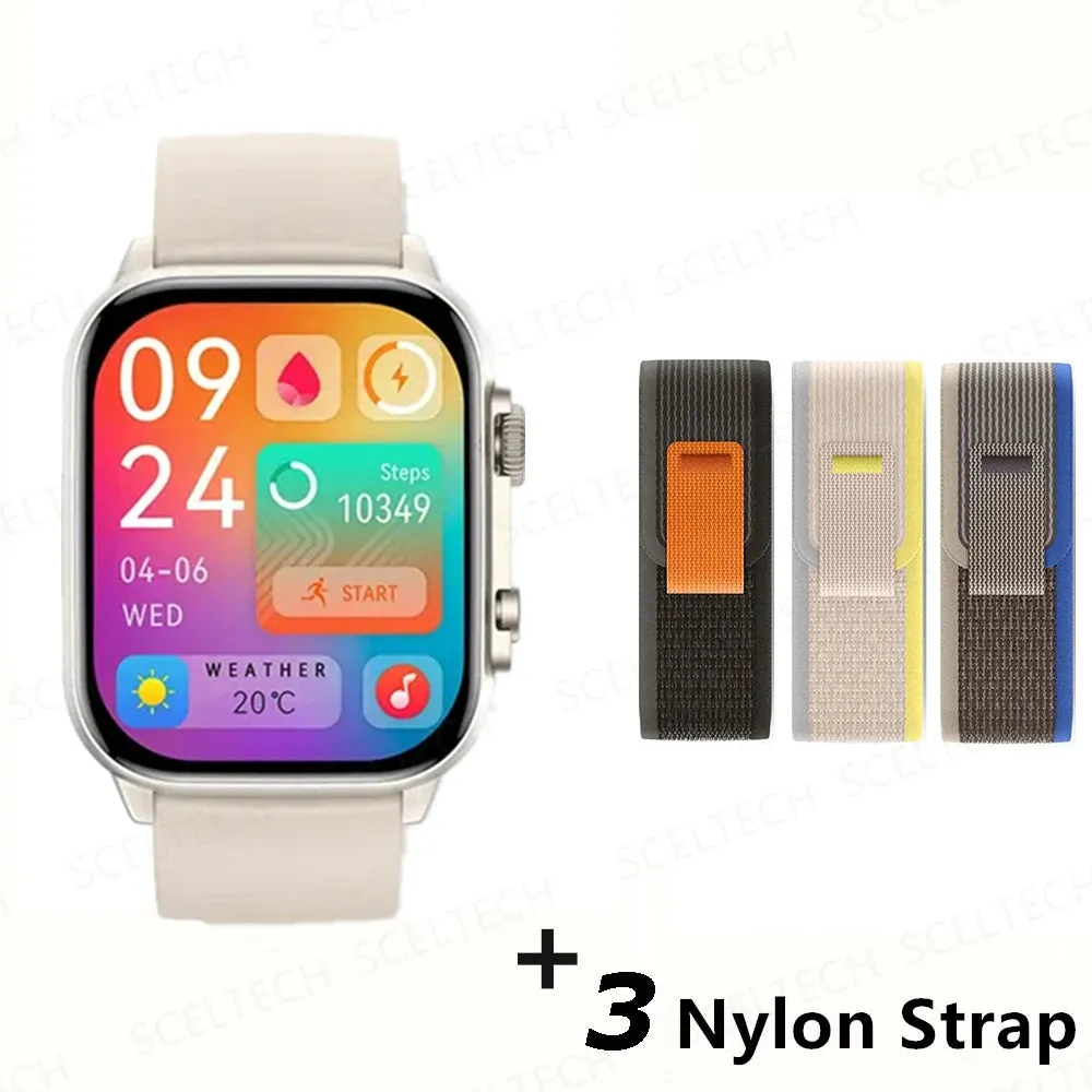 2024 HK9 Pro MAX Smart Watch 9 Mens Women AMOLED HD Screen Heart Rate Blood Pressure NFC Bluetooth Call Smartwatch For Sport