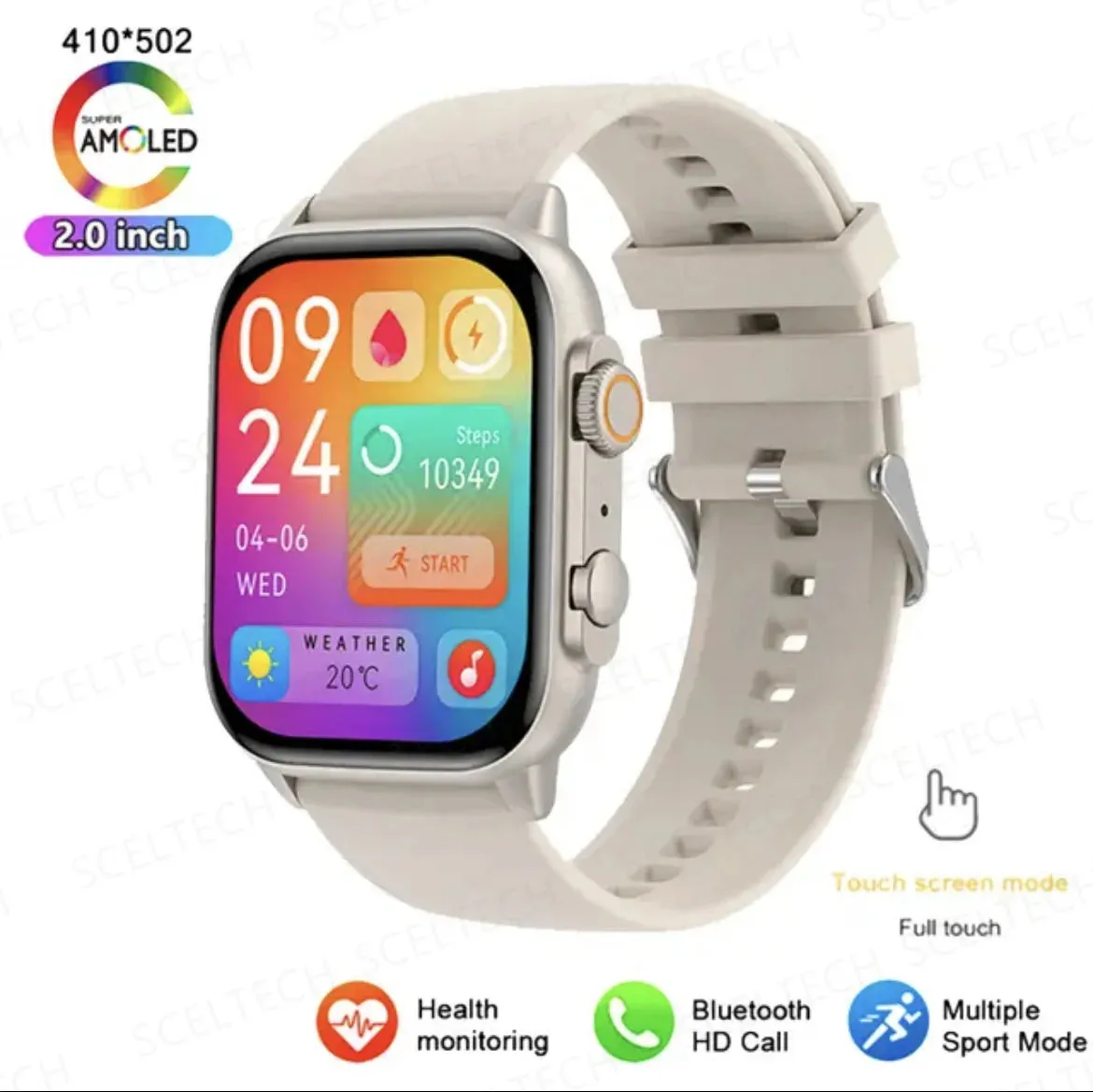2024 HK9 Pro MAX Smart Watch 9 Mens Women AMOLED HD Screen Heart Rate Blood Pressure NFC Bluetooth Call Smartwatch For Sport