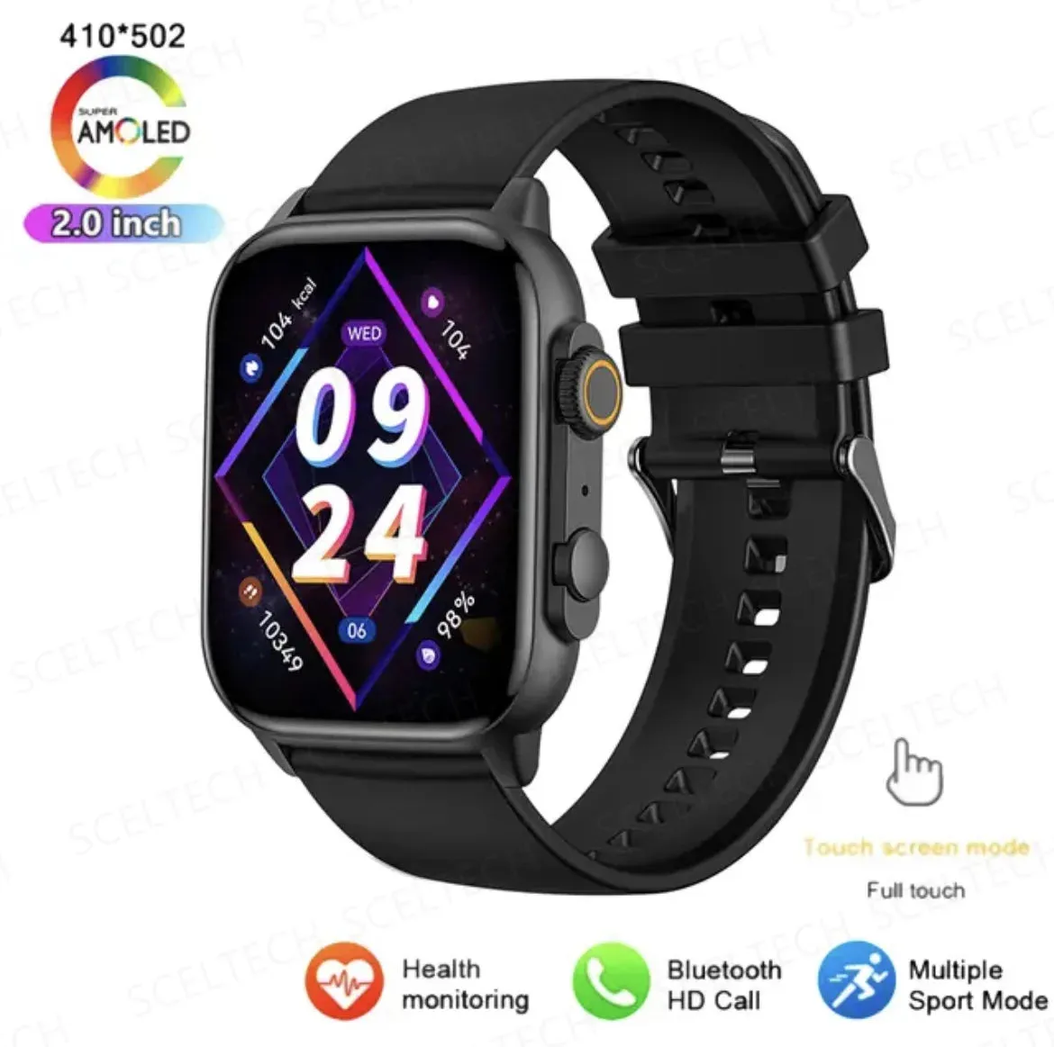 2024 HK9 Pro MAX Smart Watch 9 Mens Women AMOLED HD Screen Heart Rate Blood Pressure NFC Bluetooth Call Smartwatch For Sport