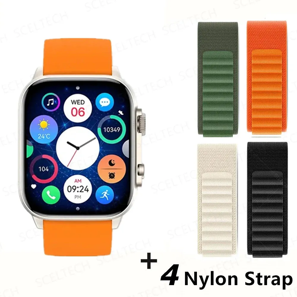 2024 HK9 Pro MAX Smart Watch 9 Mens Women AMOLED HD Screen Heart Rate Blood Pressure NFC Bluetooth Call Smartwatch For Sport