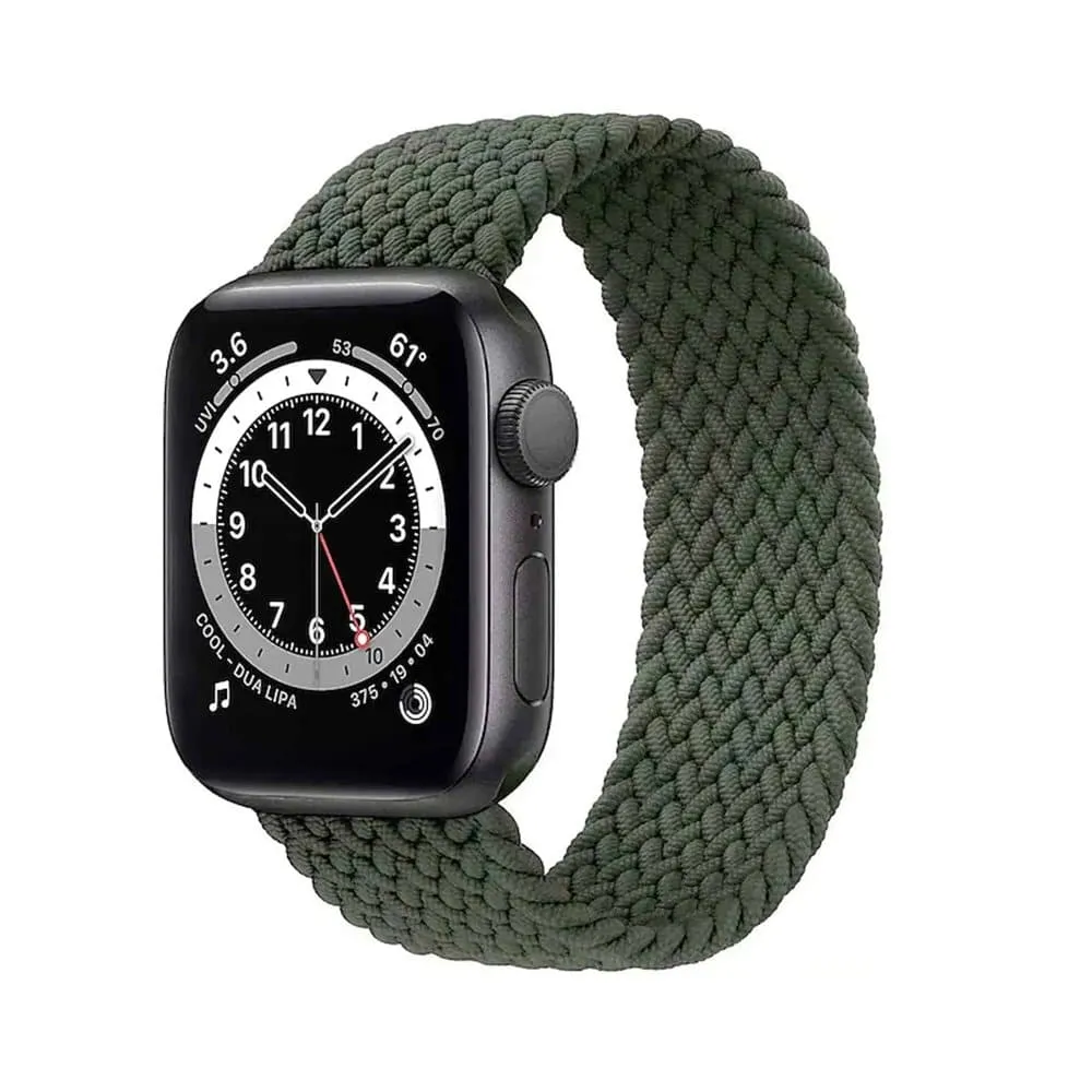 20mm Braided Solo Loop Band,Size:M(145mm) - Army Green