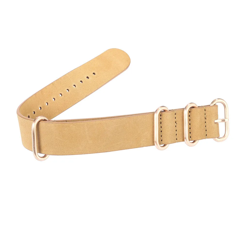 22mm Wide Cowhide Strap(Gold Buckle)| Suitable for all watches with 22mm lug width