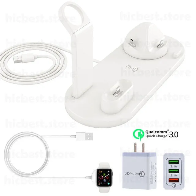 3 in 1 Wireless Charging Induction Charger Stand for iPhone X XS Max XR 8 Airpods Apple Watch 2 in 1 Docking Dock Station 3in1