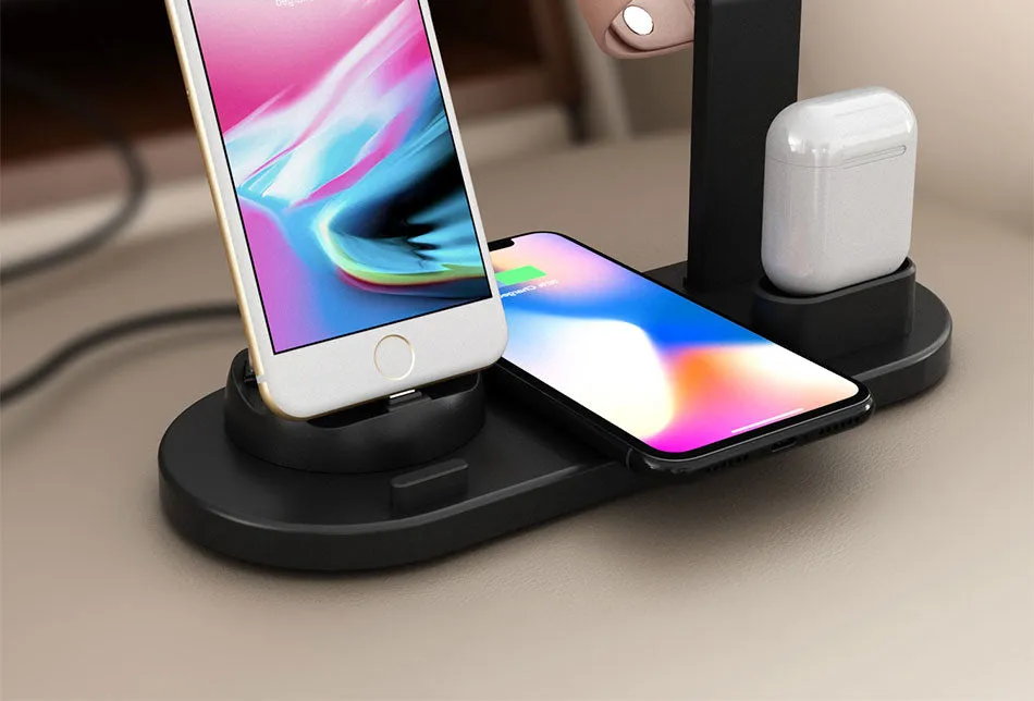 3 in 1 Wireless Charging Induction Charger Stand for iPhone X XS Max XR 8 Airpods Apple Watch 2 in 1 Docking Dock Station 3in1