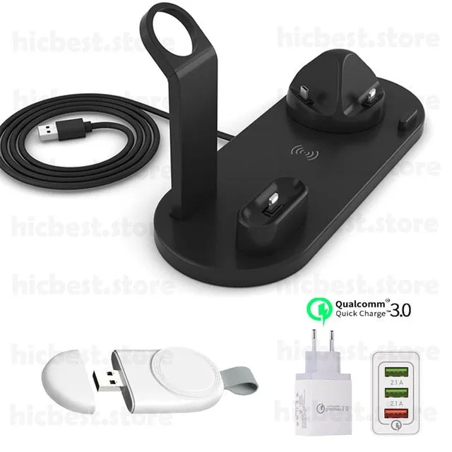 3 in 1 Wireless Charging Induction Charger Stand for iPhone X XS Max XR 8 Airpods Apple Watch 2 in 1 Docking Dock Station 3in1