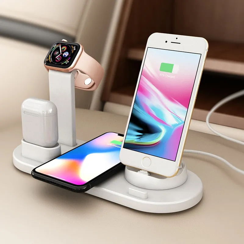 3 in 1 Wireless Charging Induction Charger Stand for iPhone X XS Max XR 8 Airpods Apple Watch 2 in 1 Docking Dock Station 3in1