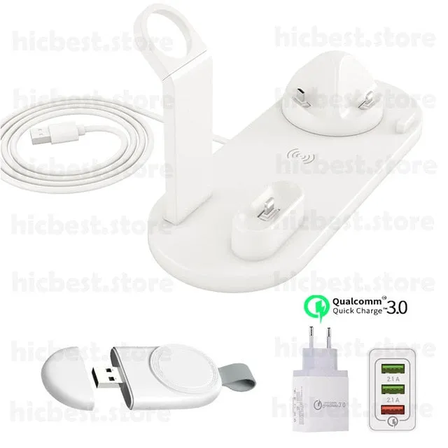 3 in 1 Wireless Charging Induction Charger Stand for iPhone X XS Max XR 8 Airpods Apple Watch 2 in 1 Docking Dock Station 3in1