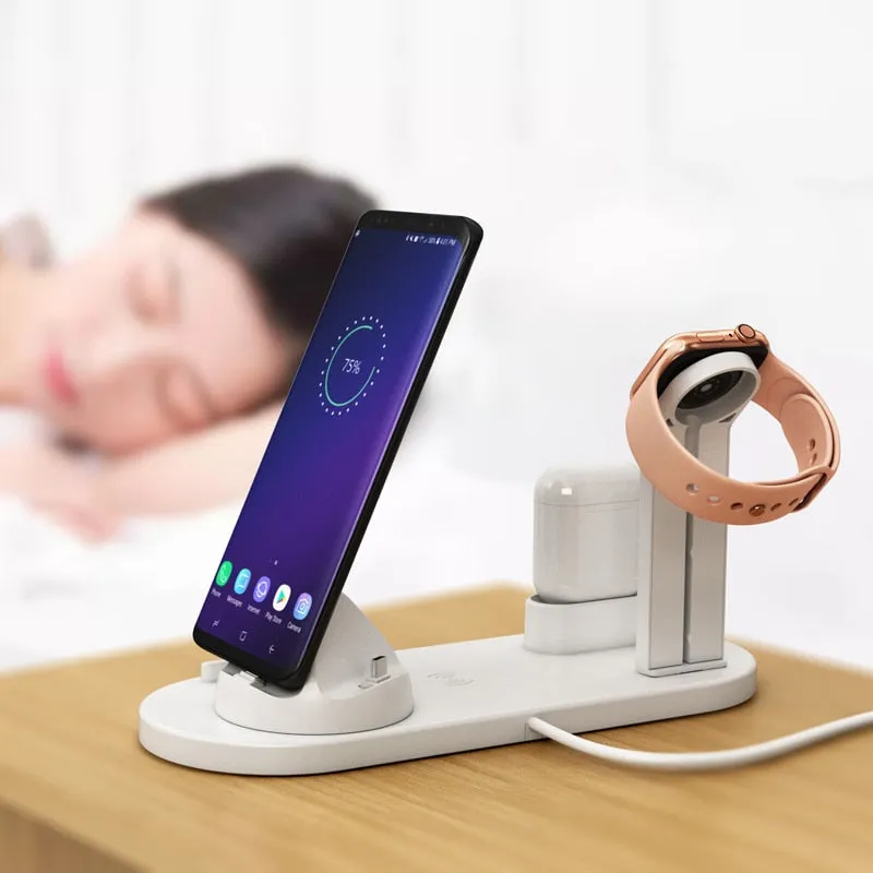 3 in 1 Wireless Charging Induction Charger Stand for iPhone X XS Max XR 8 Airpods Apple Watch 2 in 1 Docking Dock Station 3in1