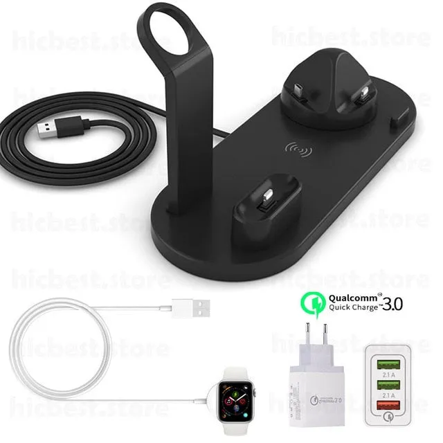 3 in 1 Wireless Charging Induction Charger Stand for iPhone X XS Max XR 8 Airpods Apple Watch 2 in 1 Docking Dock Station 3in1