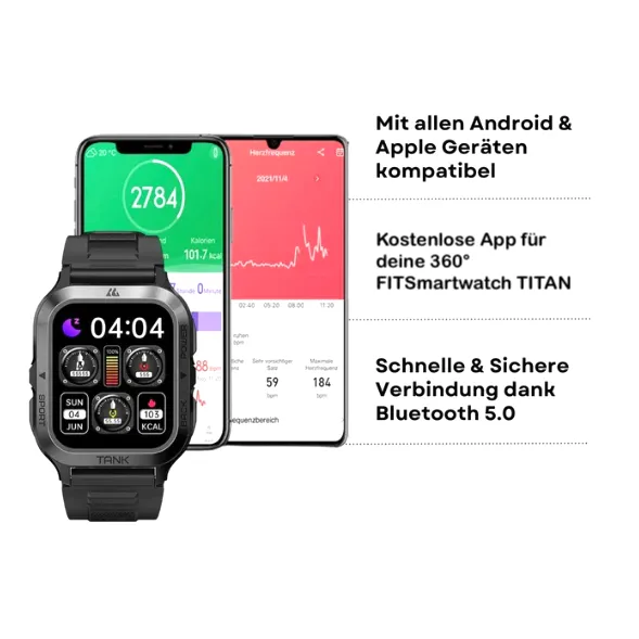 360° FITSmartWatch Titan M3 (Modell 2025)