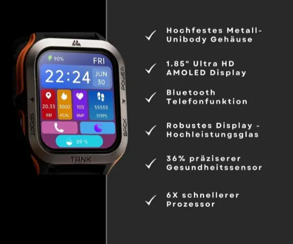 360° FITSmartWatch Titan M3 (Modell 2025)