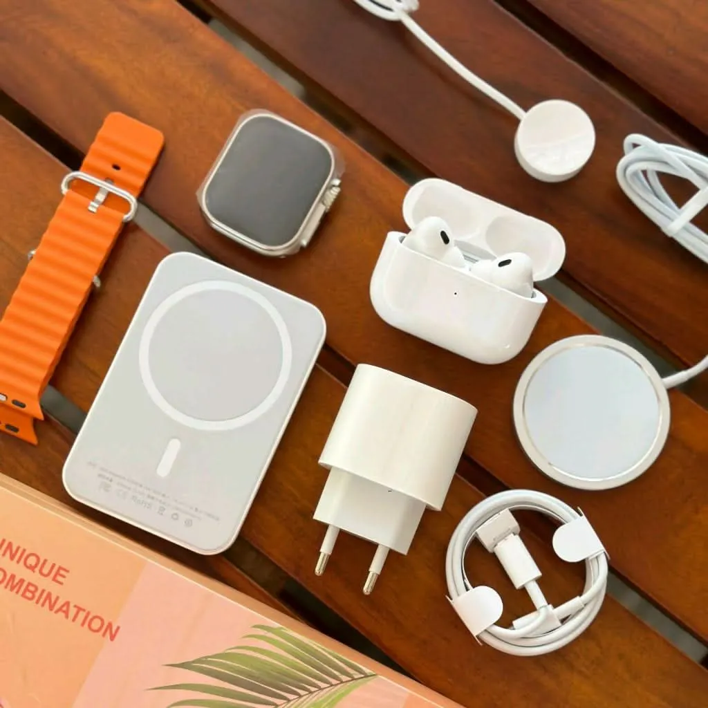 49mm Smartwatch Ultra 6-in-1 Combo – AirPods Pro, MagSafe Battery, Wireless Charger & Cable