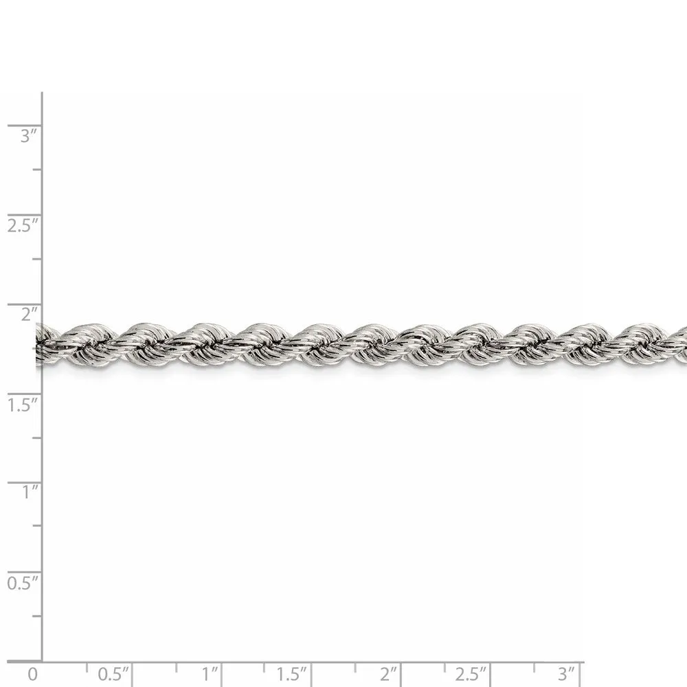 925 Sterling Silver 6.4mm Rope Chain-18inch Pure Silver Necklace For Men Women