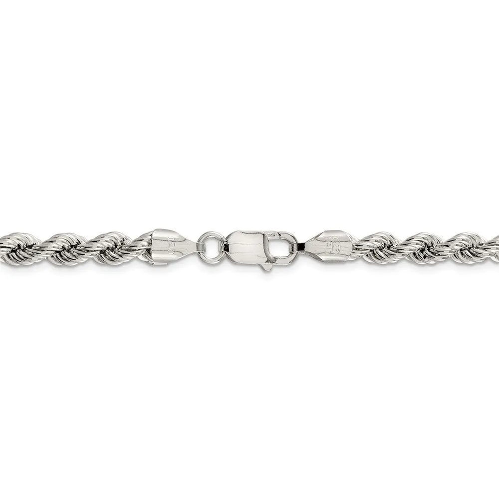 925 Sterling Silver 6.4mm Rope Chain-18inch Pure Silver Necklace For Men Women