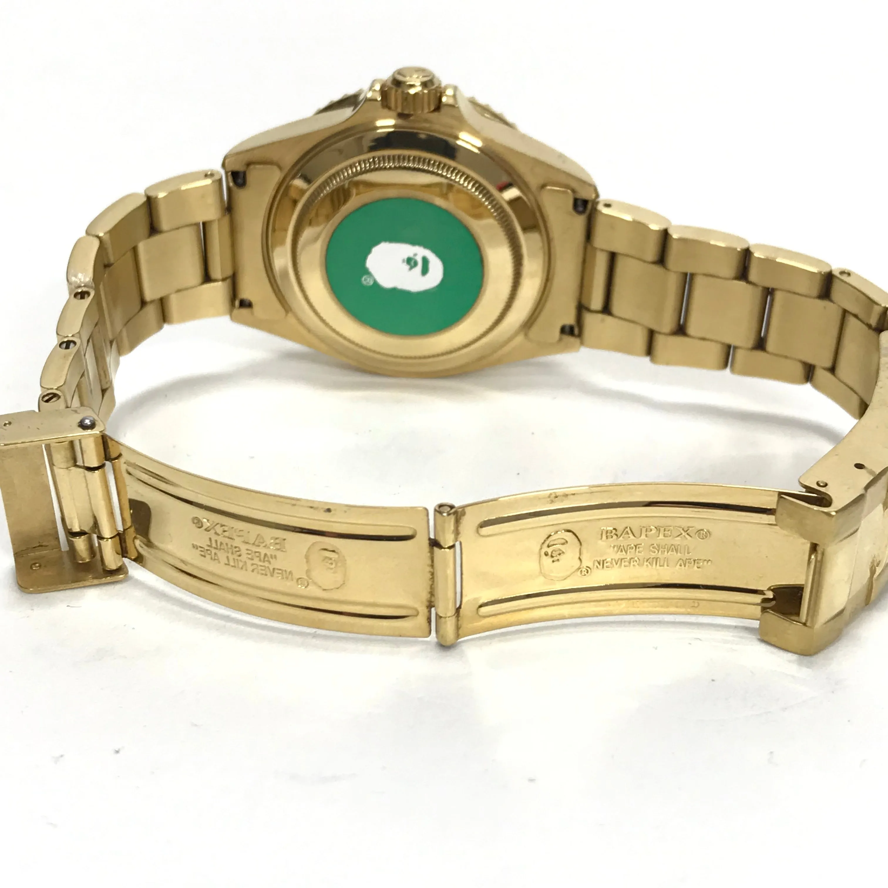 A Bathing Ape Bape Type 2 Sarumariner Bapex Watch Gold