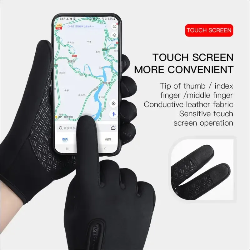 A0001 unisex touchscreen winter thermal warm full finger gloves for cycling bicycle bike ski