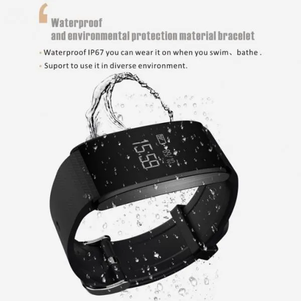 A58 Smart Bracelet Blood Pressure Health Tracker Heart Rate Sports Watch Golden