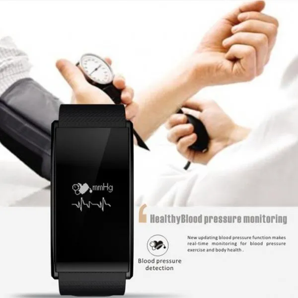A58 Smart Bracelet Blood Pressure Health Tracker Heart Rate Sports Watch Golden
