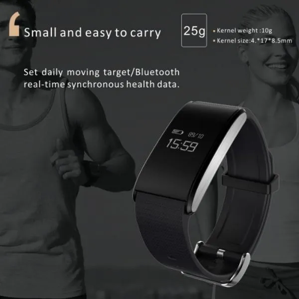A58 Smart Bracelet Blood Pressure Health Tracker Heart Rate Sports Watch Golden