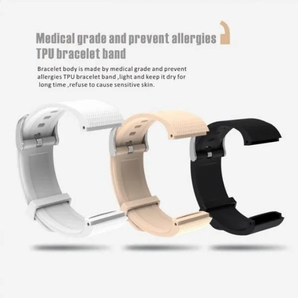 A58 Smart Bracelet Blood Pressure Health Tracker Heart Rate Sports Watch Golden
