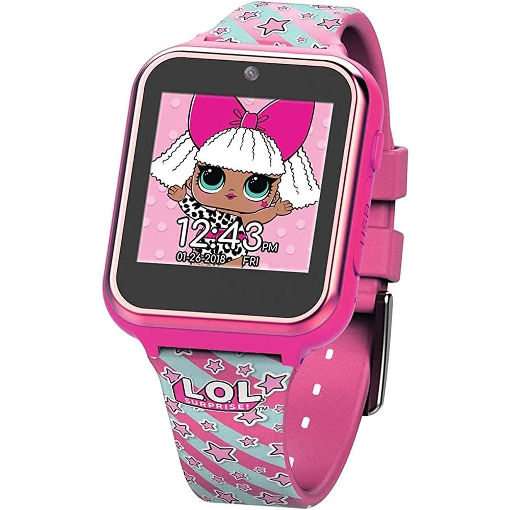 Accutime Kids LOL Surprise Checker Pink Educational Learning Touchscreen Smart Watch Toy for Girls, Boys, Toddlers - Selfie Cam, Learning Games, Alarm, Calculator, Pedometer & More (Model: LOL4296AZ) | Multiple Colors