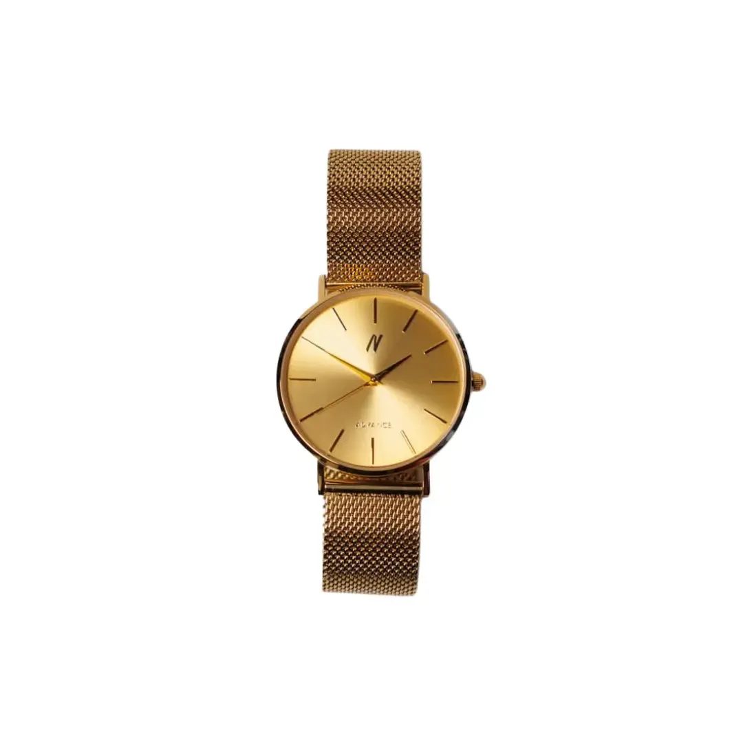 Advance No Limit 36MM Unisex Mesh Watch In Yellow Gold