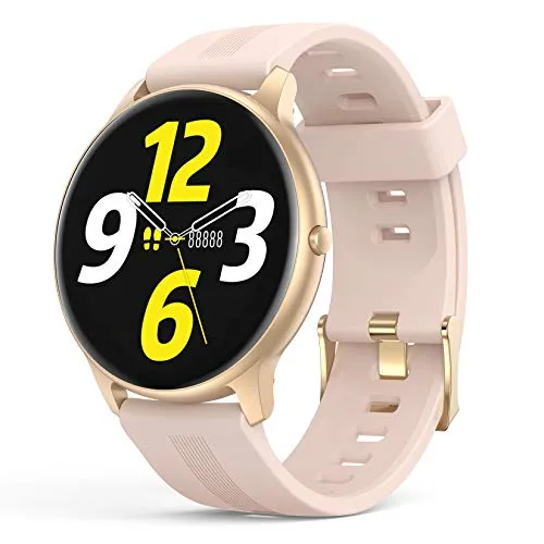 AGPTEK Smartwatch for Women - IP68 Waterproof, Heart Rate Monitor, Pink (LW11)