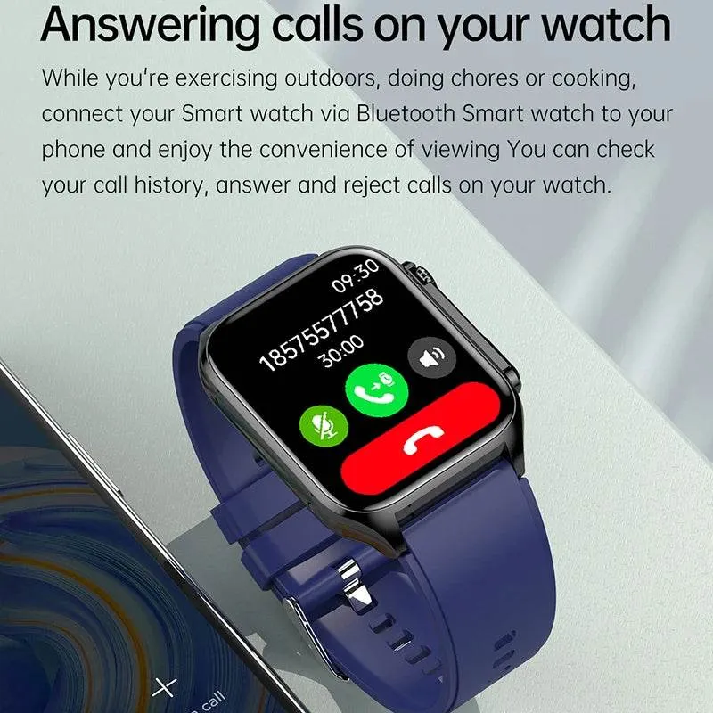 AI Voice Assistant Bluetooth Call Automatic Infrared Blood Oxygen Health Watch IP67