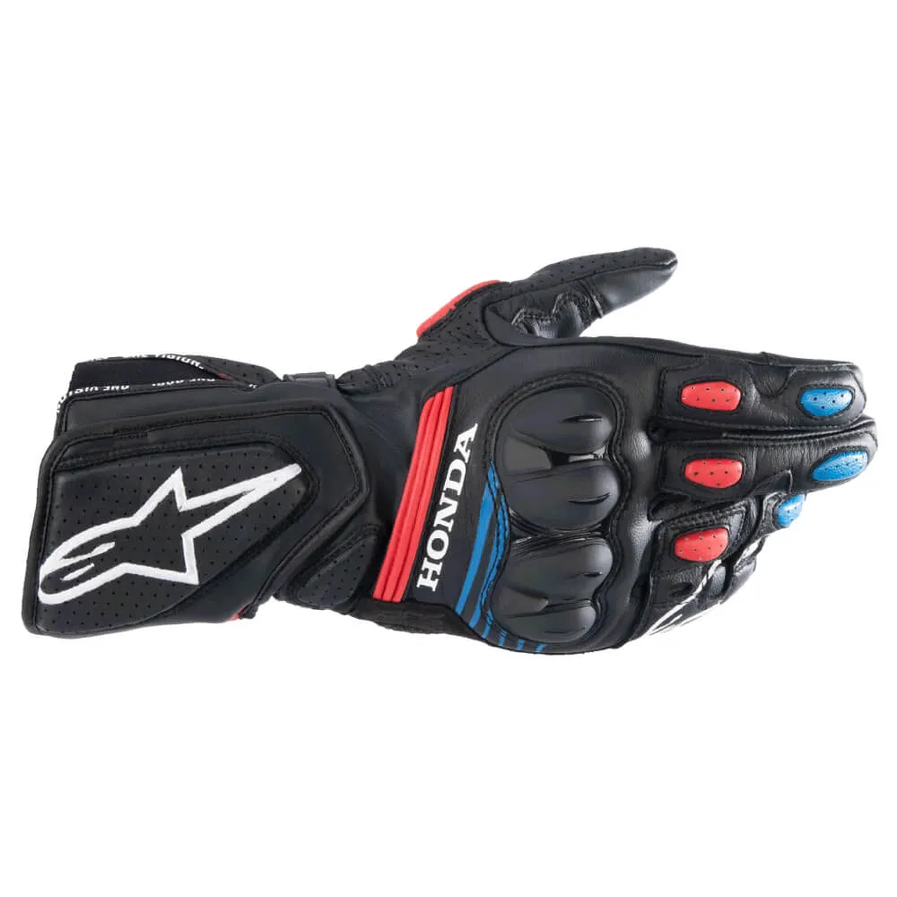 Alpinestars Honda SP-8 V3 Gloves Black / Bright Red / Blue