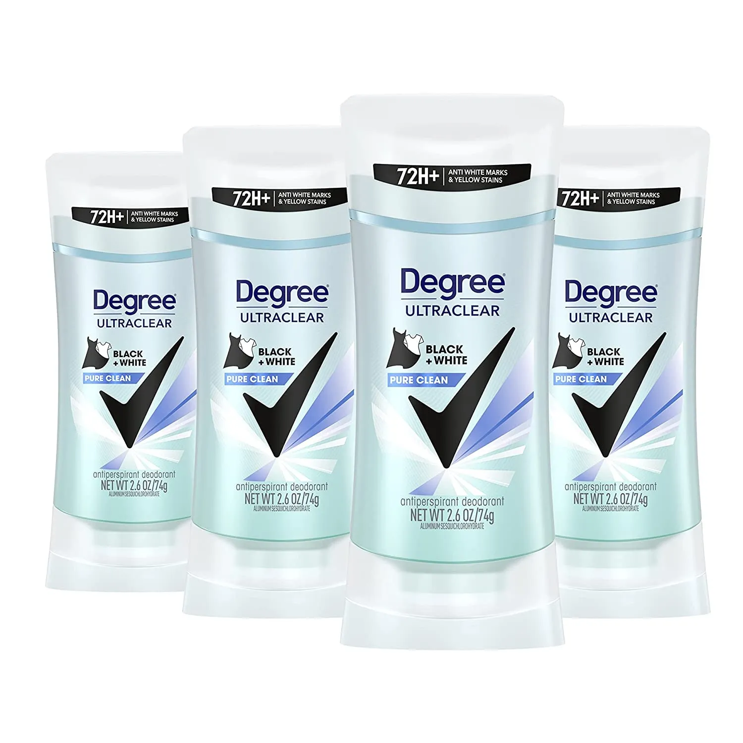 Antiperspirant for Women Protects from Deodorant Stains Pure Clean Deodorant for Women 2.6 Ounce (Pack of 4)
