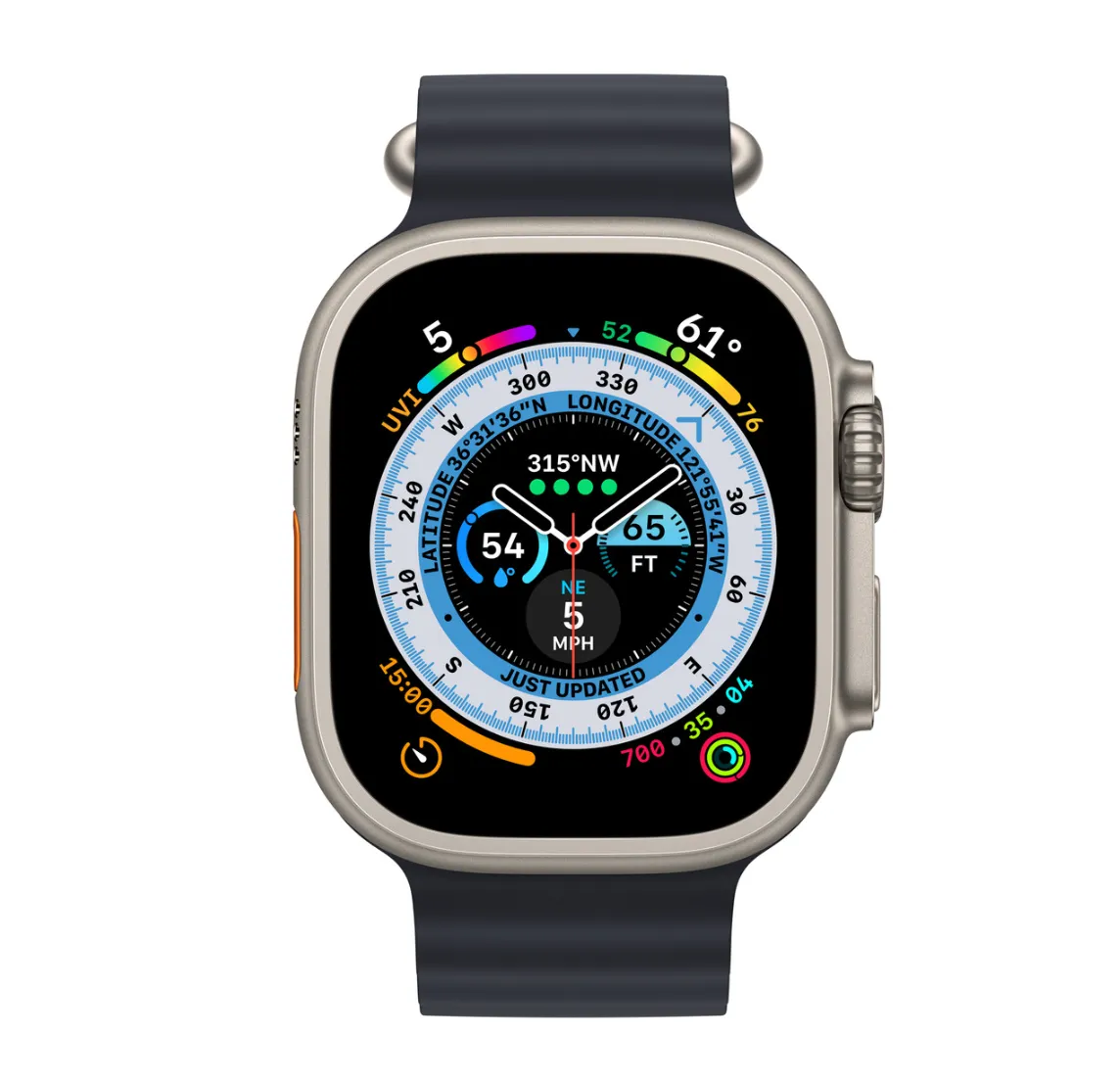 Apple Watch Ultra GPS   Cellular, 49mm Titanium Case with Midnight Black Ocean Band