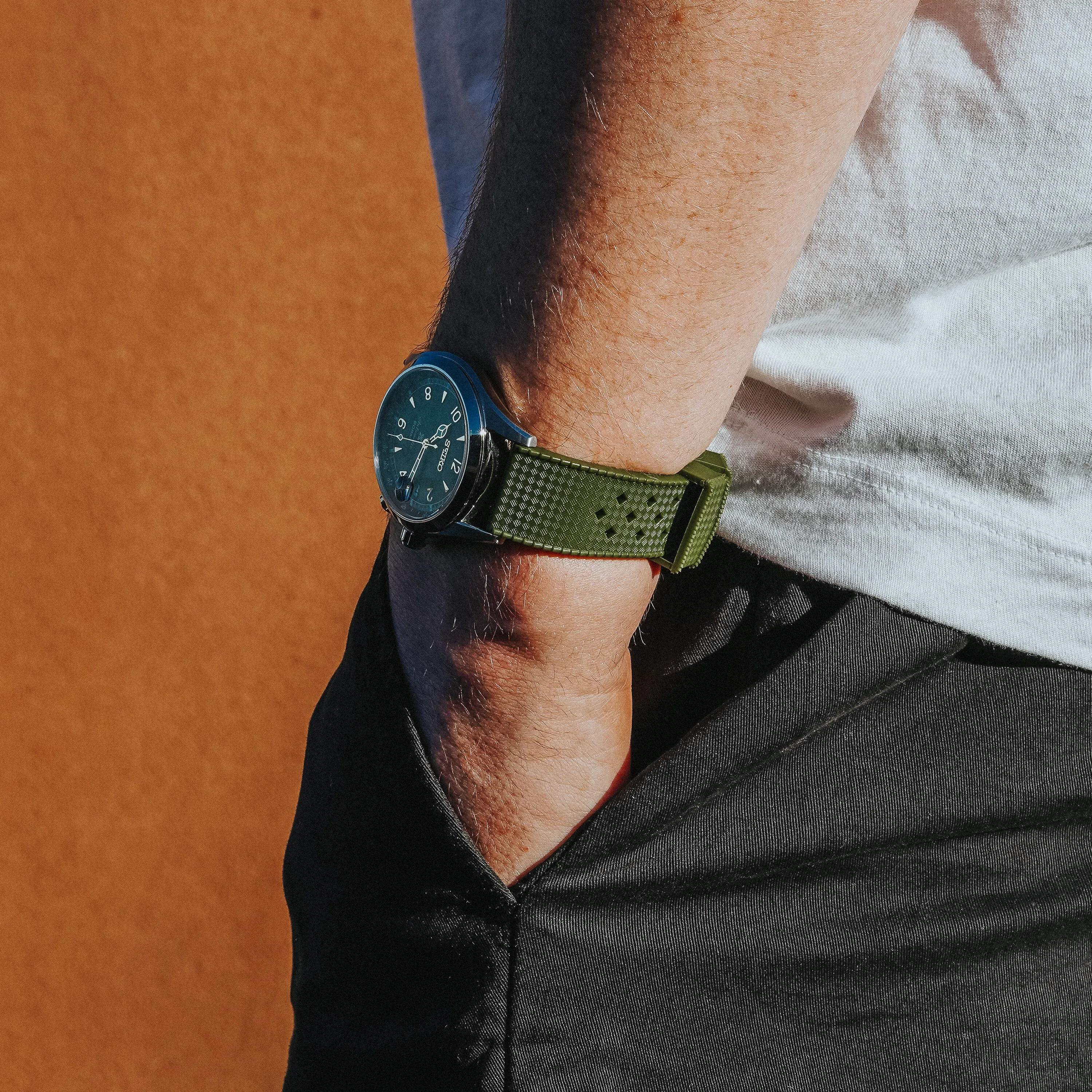 Army Green Tropical Style Watch Band