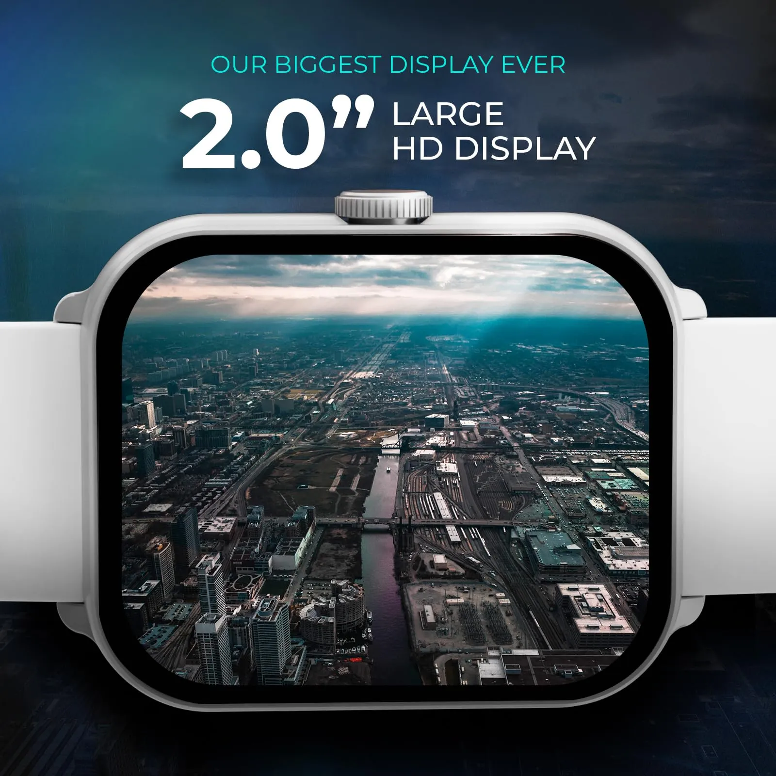 beatXP Marv Super Smart Watch| 2.0" HD Display | Ezy Pair Bluetooth Calling | AI Voice Assitance | Upto 7 Day Battery | 200  Watchfaces | 100  Sports Modes | SpO2 | Sleep Monitoring (Ice Silver)