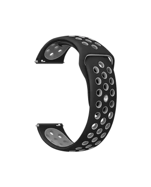 Black-Grey Annex Silicone WatchBand for Samsung/OnePlus/Fitbit Smartwatches