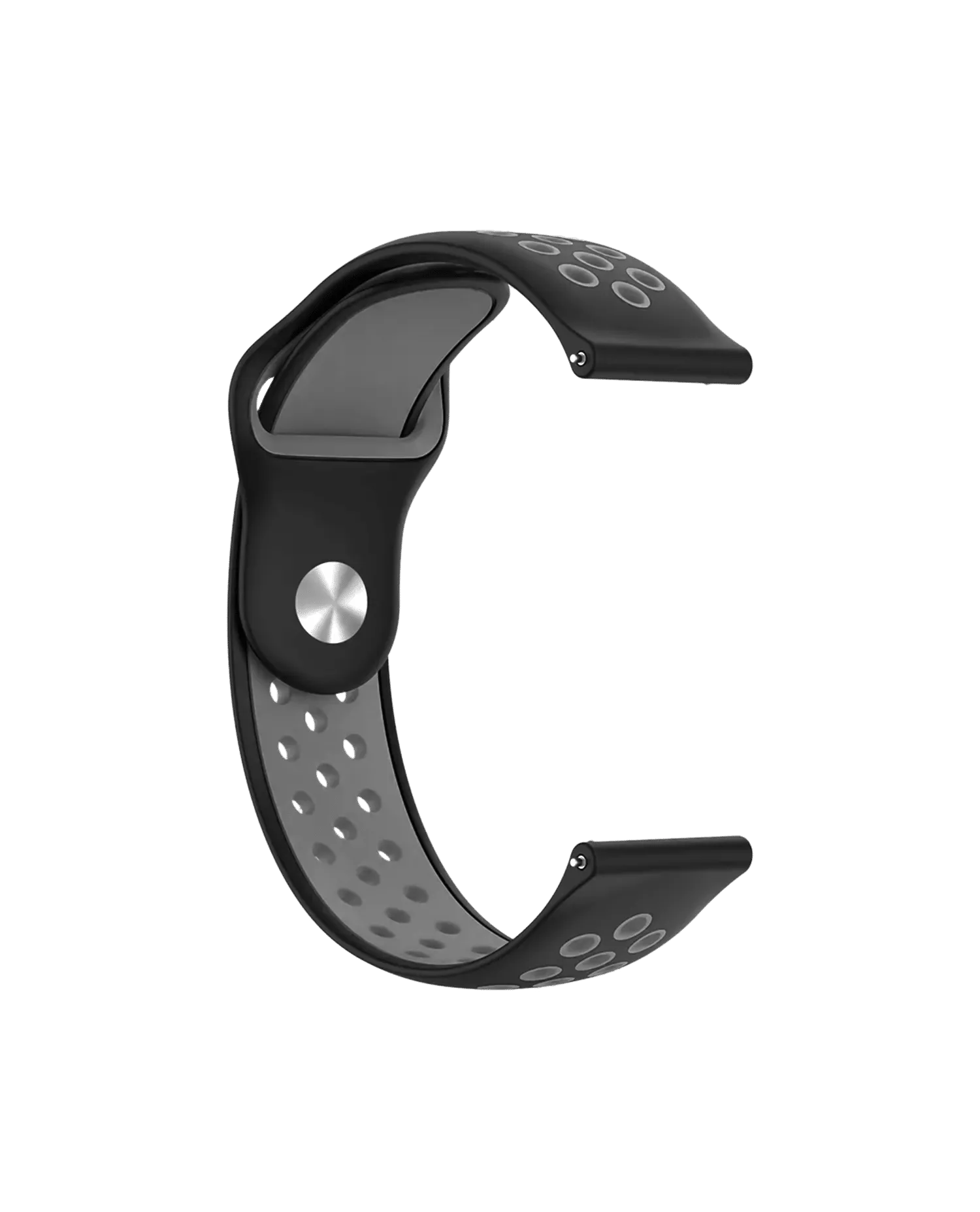 Black-Grey Annex Silicone WatchBand for Samsung/OnePlus/Fitbit Smartwatches