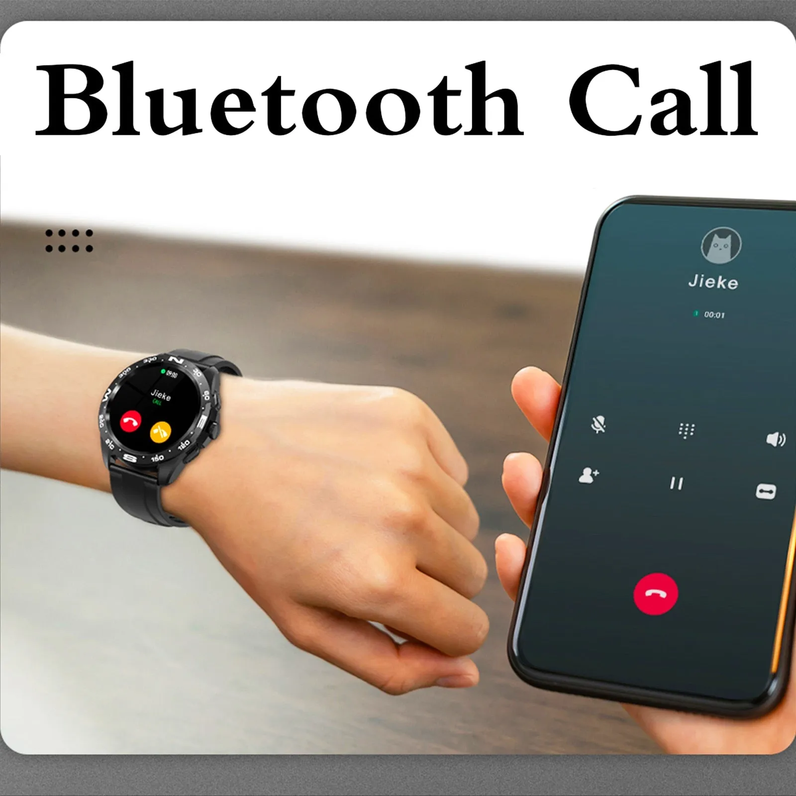 Bluetooth Smart Watch with Titanium Strap for Men