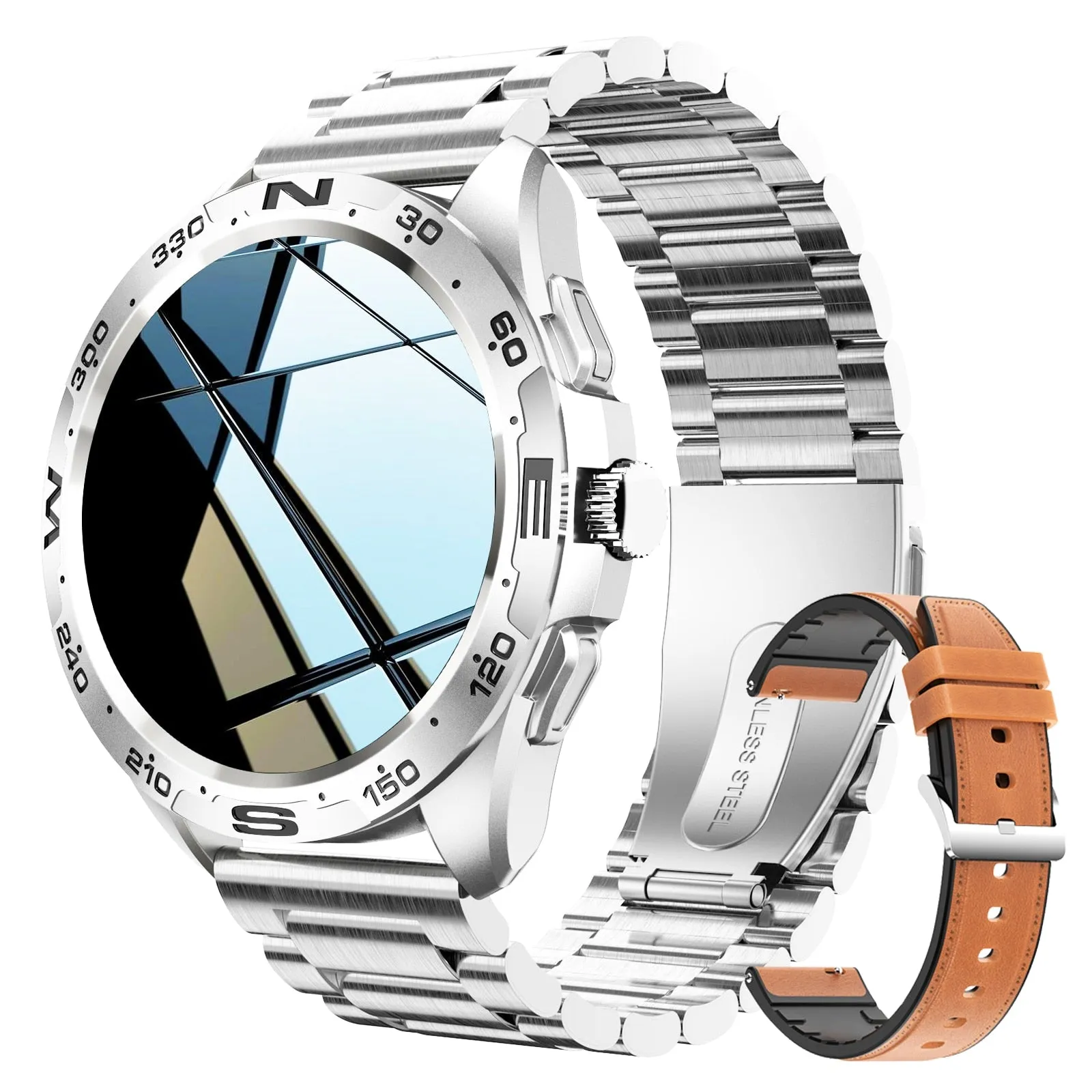 Bluetooth Smart Watch with Titanium Strap for Men