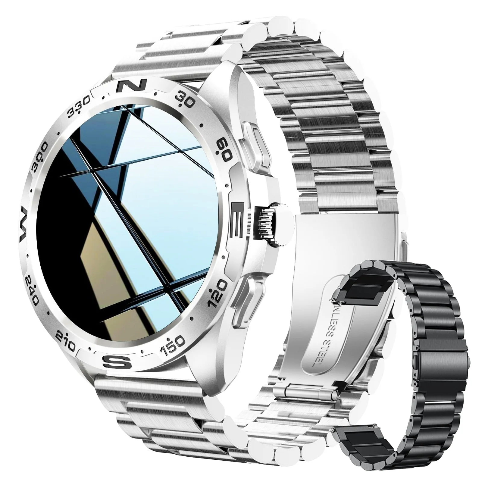 Bluetooth Smart Watch with Titanium Strap for Men