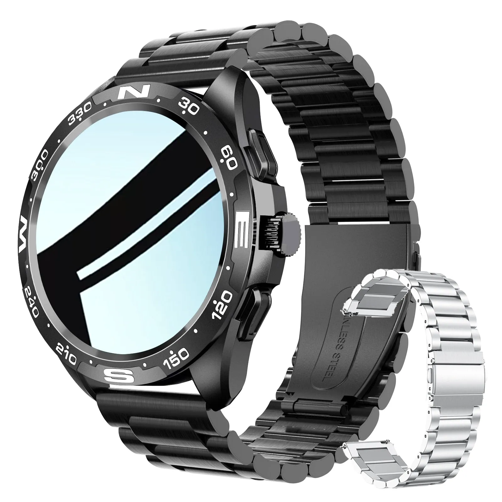 Bluetooth Smart Watch with Titanium Strap for Men