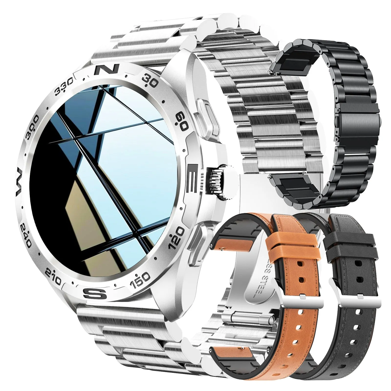 Bluetooth Smart Watch with Titanium Strap for Men
