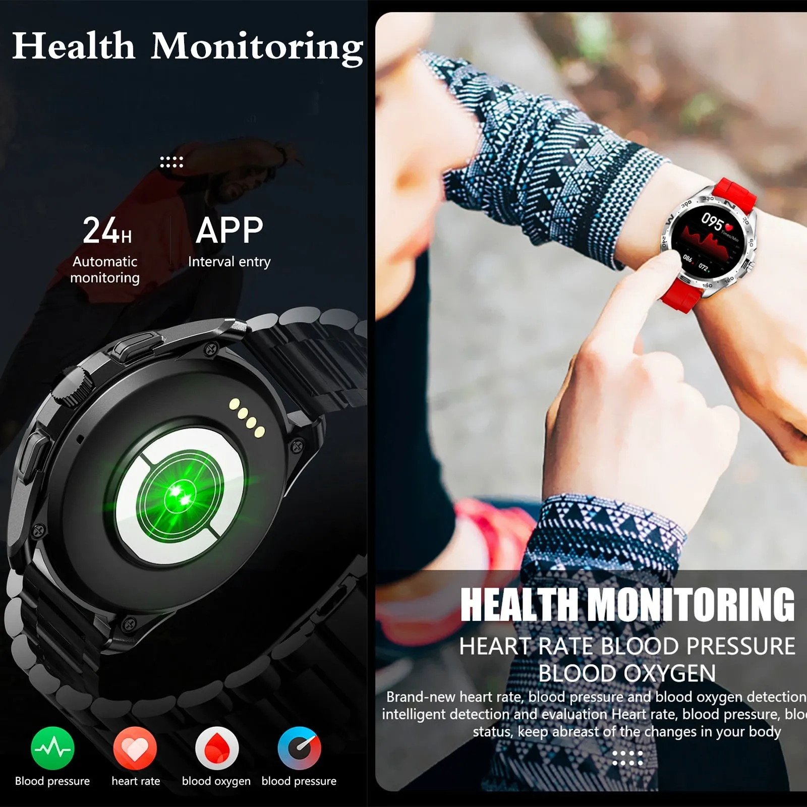 Bluetooth Smart Watch with Titanium Strap for Men