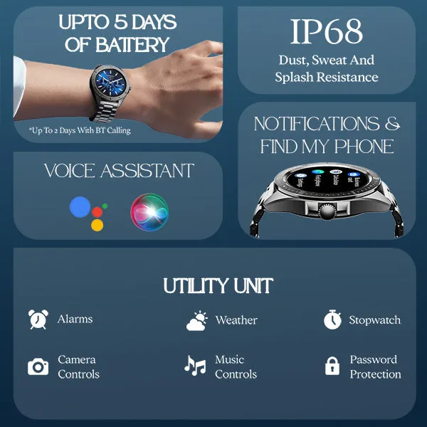 boAt Enigma Switch | Premium Luxury Smartwatch with 1.39" (3.53cm) HD Display, Switchable Case, 100  Sports Mode, BT Calling, HR & SpO2 Monitoring